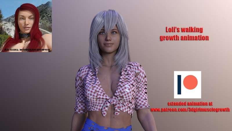 Loli's walking growth animation