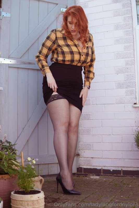 And you’re already staring at my heels, legs and stockings! ..