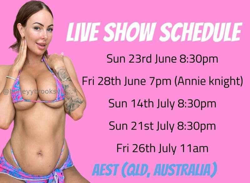 Don't miss my upcoming live shows! I can't wait to get nude ..