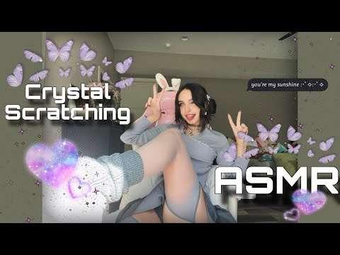 Early Release: ASMR | Crystal Scratching, Showing My Crystal Collection, w/ Mouth Sounds & Nail Tapping 💜 
