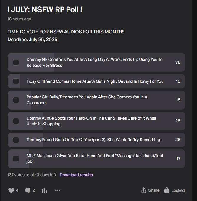 A Glitch In the NSFW Poll?