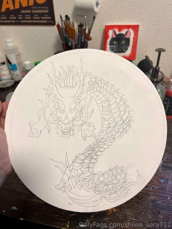 来年は辰年ということで描いてみた🐉♡  そして、お茶漬け〜！！