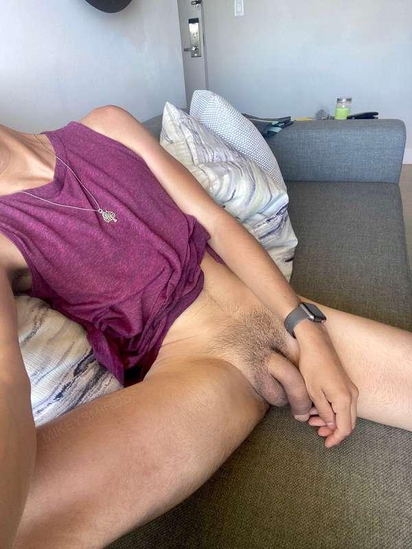 Just lounging around.  https://onlyfans.com/mikeyplus/c1