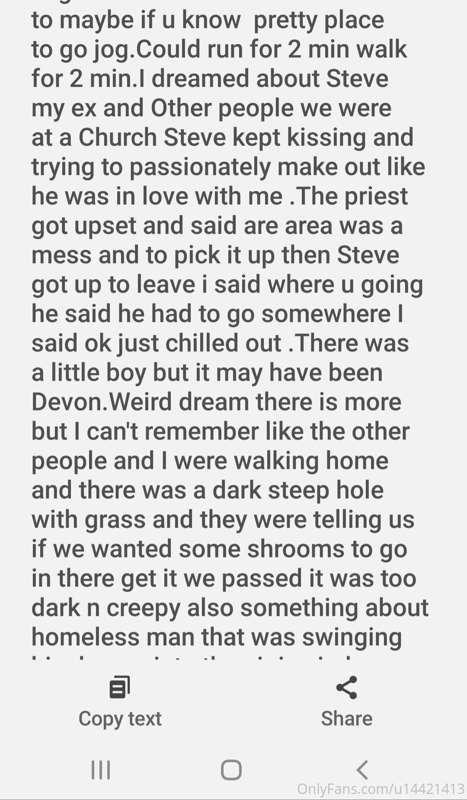 I have weirdest dreams I just took screenshots of mt text of..