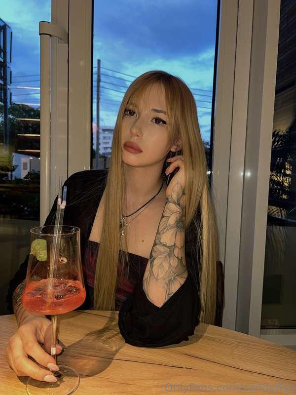 Sipping on something sweet and soaking up the twilight view...