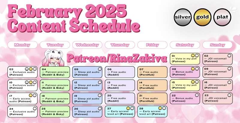 FEBRUARY CONTENT SCHEDULE 🤍