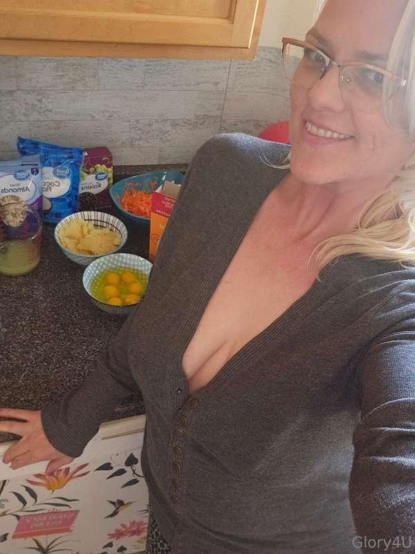 Good morning. Baking birthday cakes and showing some cake. C..