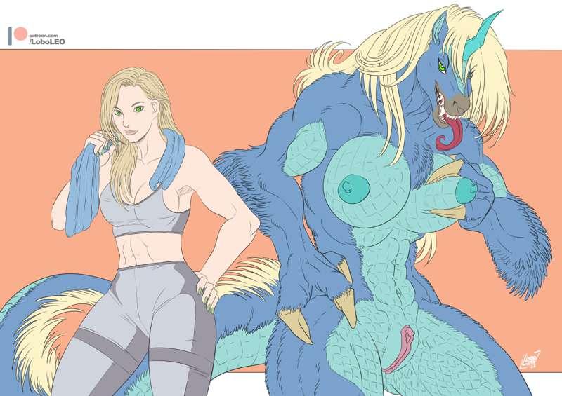 Shandis The Were-Kirin (Flat Colors - Process)