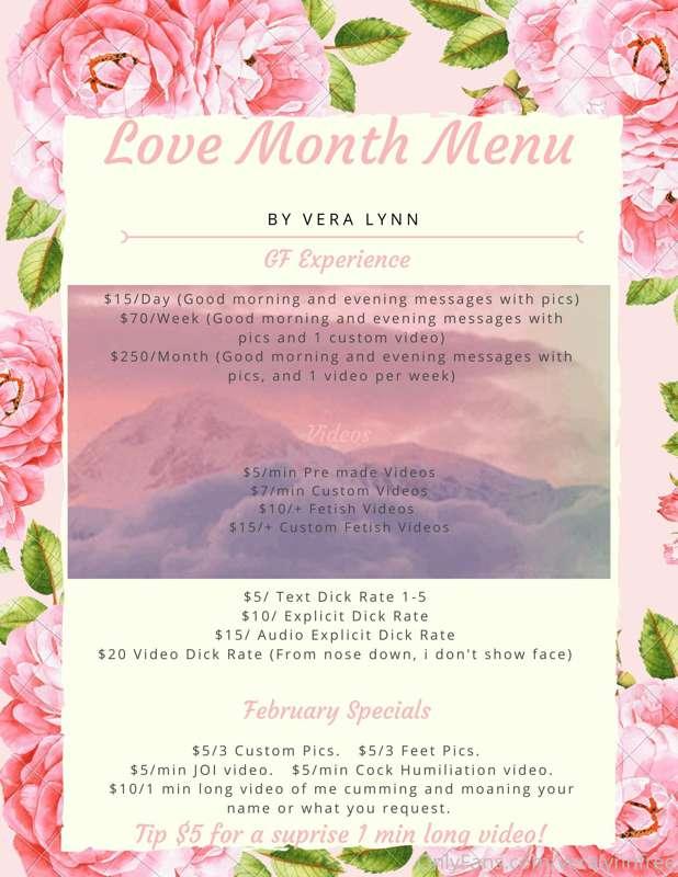 Check out my new and upcoming menu for Love Month.  💘   Dm m..