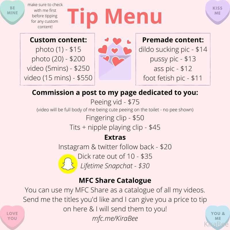 Hey guys!  (=^-ω-^=)

Here is my tip menu for onlyfans! I wi..