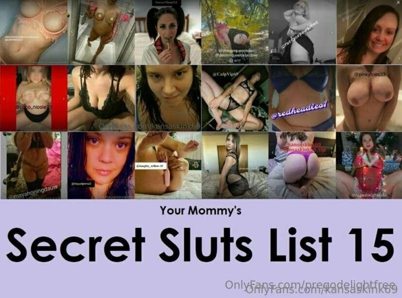 I made the Secret Sluts List 15!!!! This is a prestigious li..