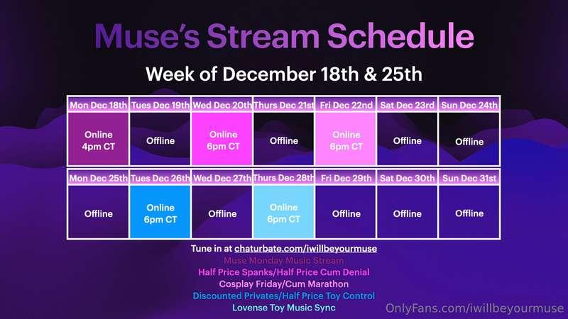 Here's my stream schedule for the next 2 weeks! I'm going ou..