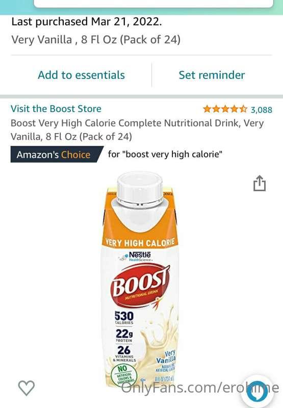 I just bought myself another box of boost so I can REALLY pu..