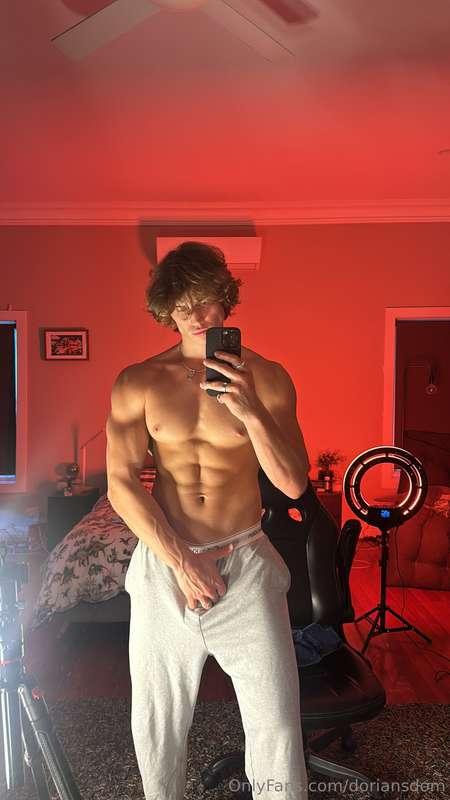 Snapped this mirror shot half naked, just these pants on and..