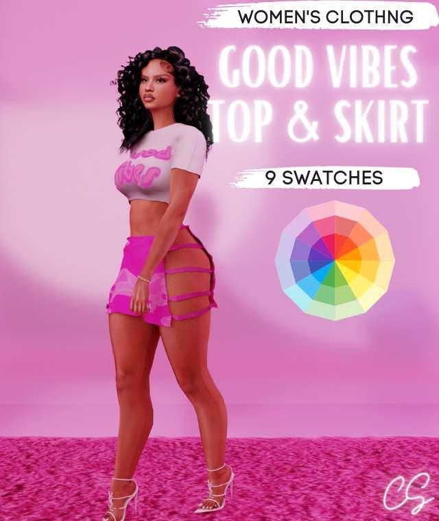Good Vibes Top & Skirt
