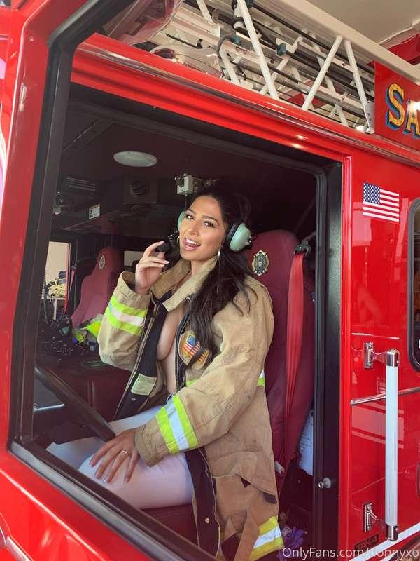 Topless at the fire station 😇 what are your fantasies?