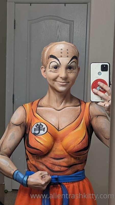 Krillin bodypaint wash off video.
This paint took 4.5 hours ..