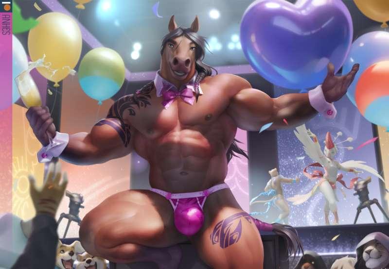 Horsey party night - Big+Naked
