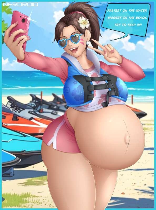 D. Va is riding the waves!