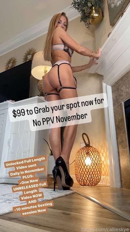 👻🎃 NO PPV NOVEMBER 👻🎃

Don’t let these deals ghost you, boo! No tricks, just treats! Go get these special perks:

🎃 Daily Full-Length Videos Sent For the Whole Month
🎃 Unreleased Video Upon Joining
🎃 10-Minute Sexting Session Upon Joining

Link: https://fansly.com/post/694987689744674816