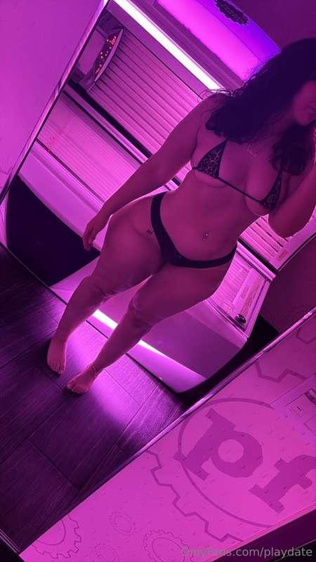 Under the purple glow, secrets unfold.🤫