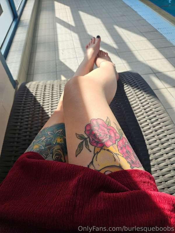 Legs by the pool.... How badly do you want to run your hand ..