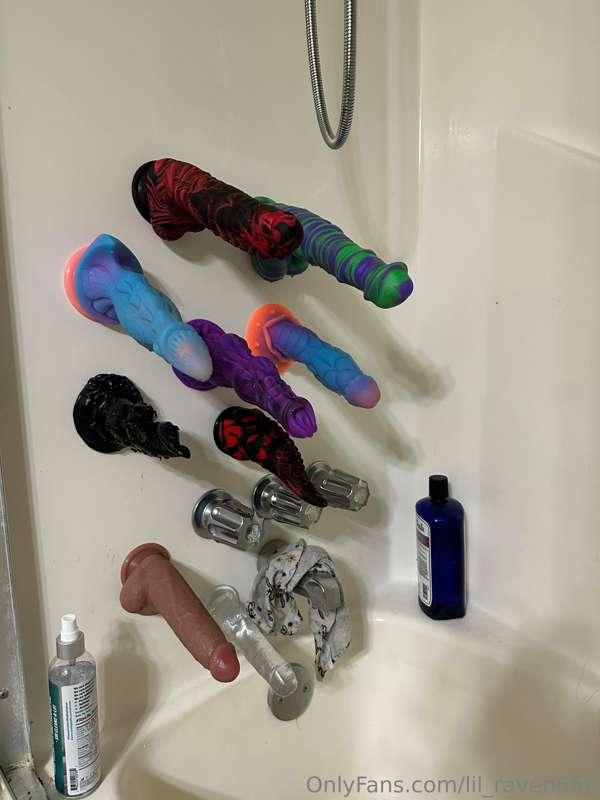 Just washed all of my toys after rearranging my “fun shelf”…..