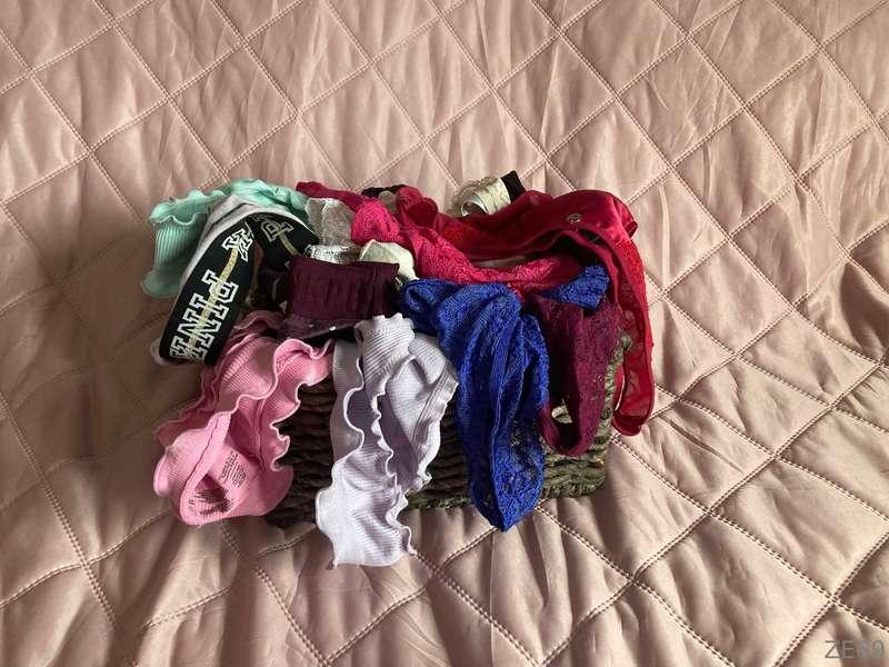 Sorting through my old panties 🩷🩵 #usedpanties