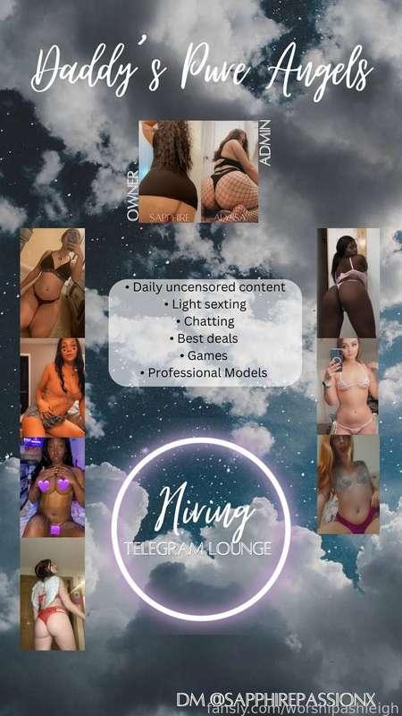 I have model chats you can be added to. 

😇 Angels- $20/month 
😈College mistakes- $30/month 
💦Camp Bustanut- FREE 
🧁Sugar Lounge- FREE 

DM me which you're interested in to get the link 
Must have a telegram account &amp; send username for premium groups 

#fyp #privatesnap #premiumsnap #groupchat #modelchat #premium #private #explicit #nudes #goddess #femdom #findom #assworship #bodyworship #goddessworship 