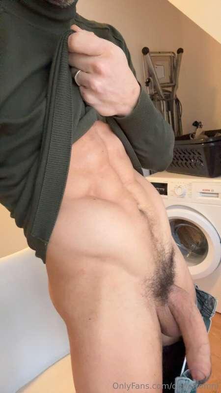 I undressed to did the laundry and my cock looked huge!
