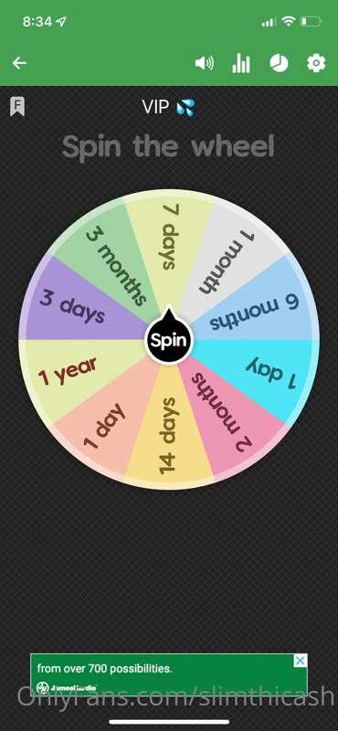 🎡 WHEEL SPINS 🎡

VIP wheel 
🌟1 spin- $10
🌟2 spins- $16
🌟3 sp..