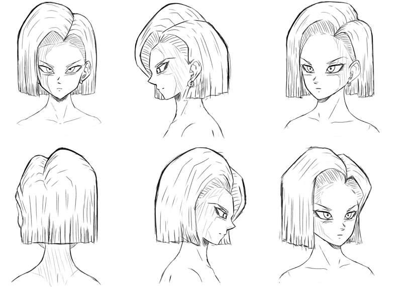 Android 18 faces reference