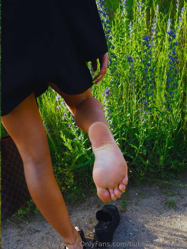 After a long walk, my feet were hurting. My soles were glad ..