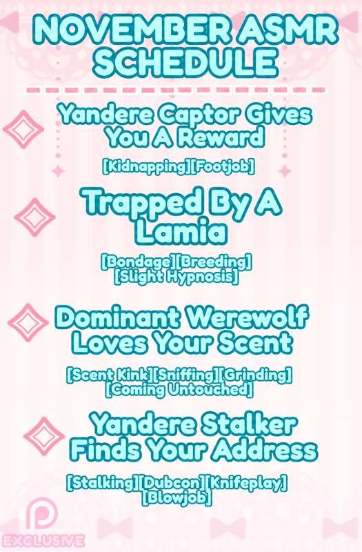 November ASMR Schedule