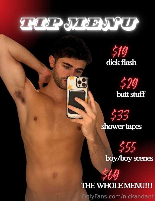 First ever tip menu!! Prepared some mind blowing bundles for..