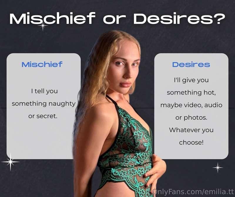 🎉 Mischief or Desires? - it will be FUN! Are you ready for t..