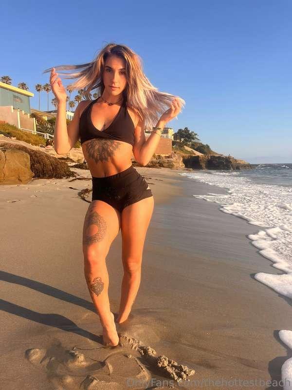 Standing on business at the beach