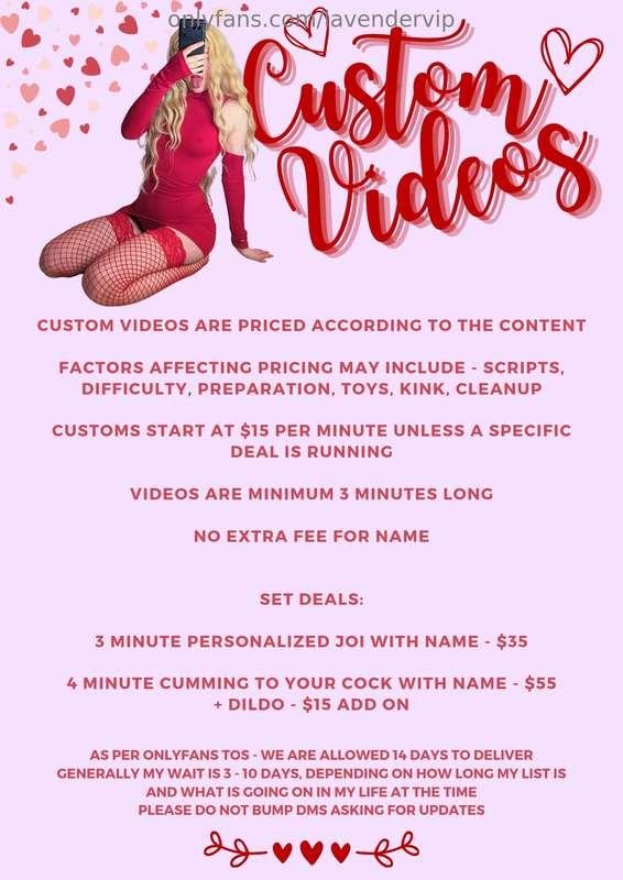 ### Custom Videos 💝
If you are wondering "how much are custo..
