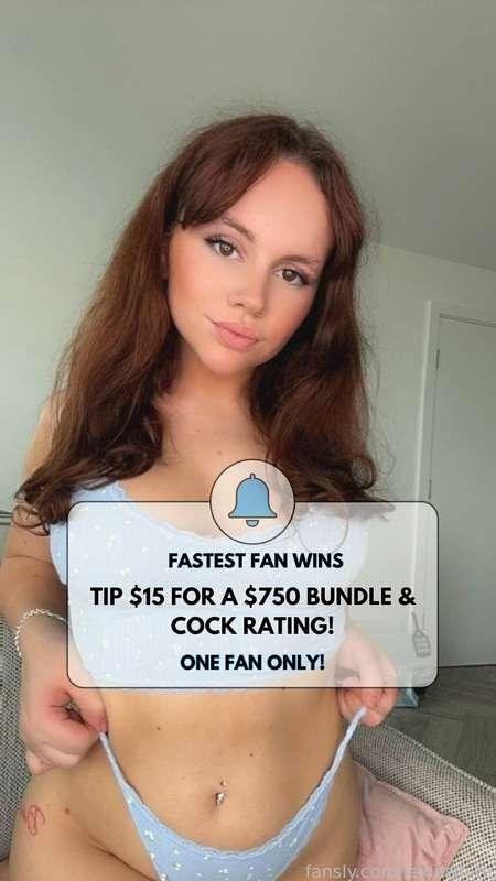 FASTEST FAN TO TIP WINS💦⬇️😝
