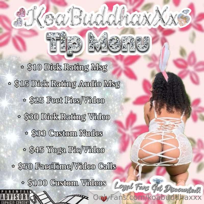 Ok I changed it lol new tip menu ☺️🌺