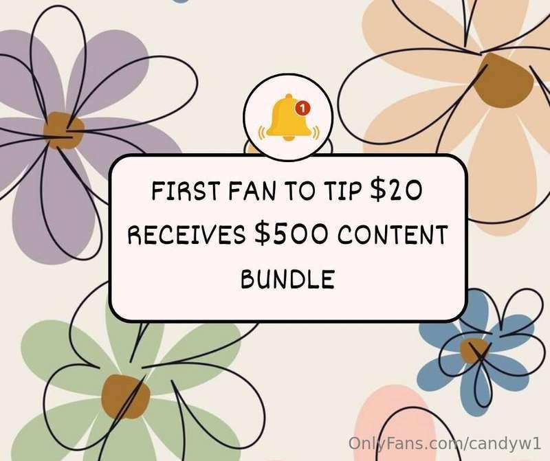 FIRST FAN GETS $500 CONTENT BUNDLE ⤵️