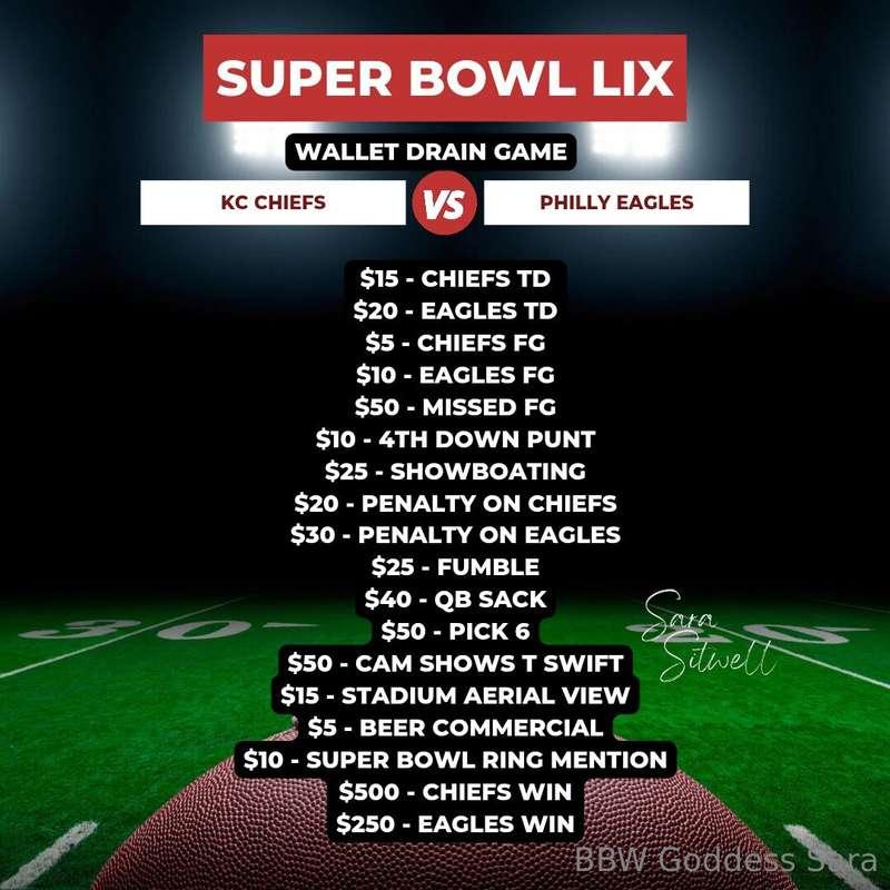 Wallet drain game for the Super Bowl. DO NOT SEND on this si..