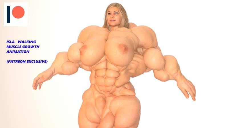 Isla walking muscle growth animation (extended short)