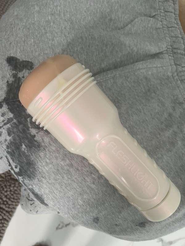 my cock almost didn't fit in my new fleshlight, but it got t..