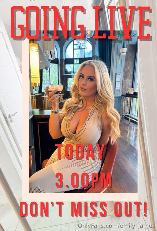 Can’t wait to see you guys today at 3pm! I’m having a cheeky..