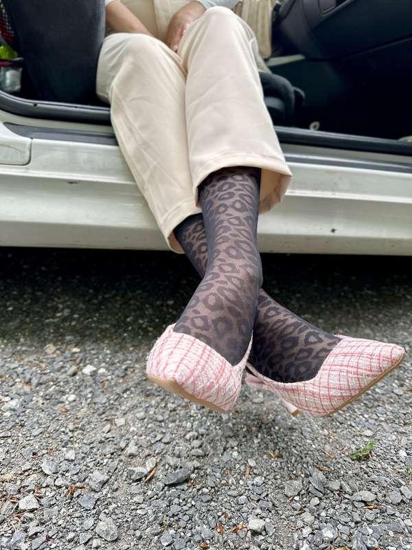 Stinky office feet going for a ride in the woods. This is pa..