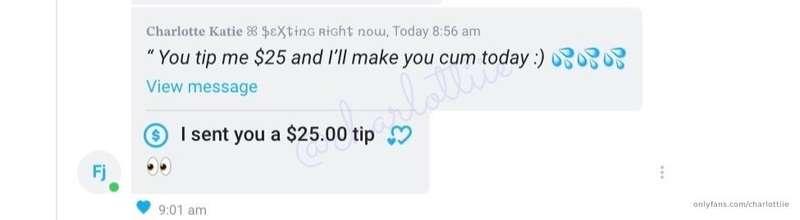 $25 to sext with me all day, tip me and send me a picture of..