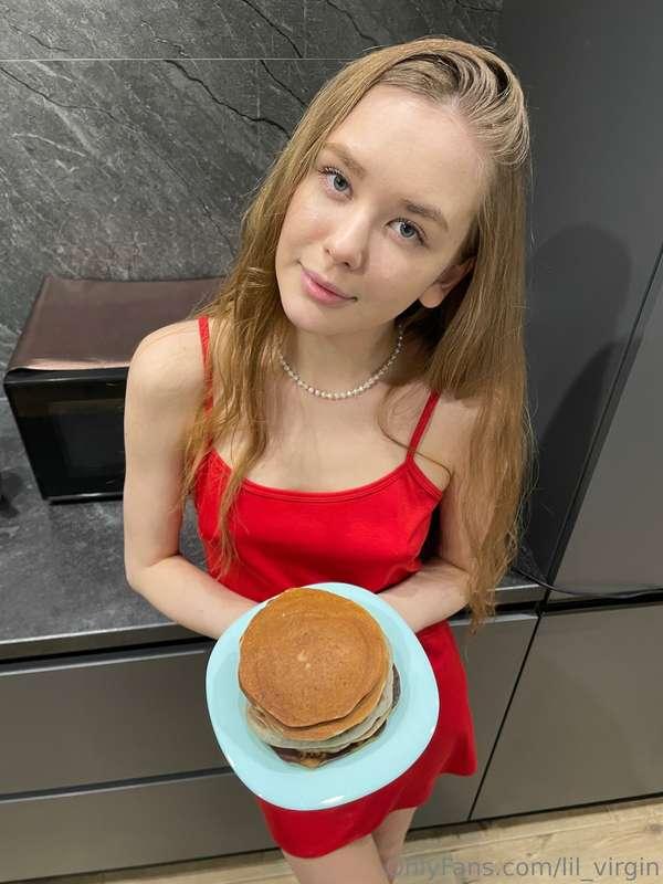 Imagine: morning, perfect browned pancakes, mouth-watering a..