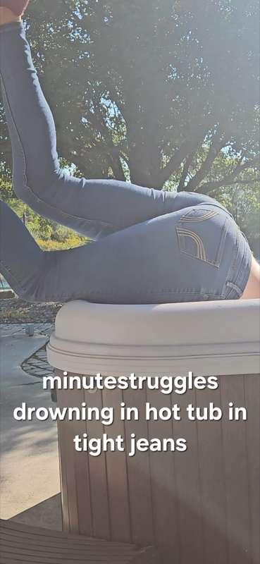 My face fully submerged and oxygen running out but my legs are kicking and you can touch me or grab me wherever, my body is all for your pleasure