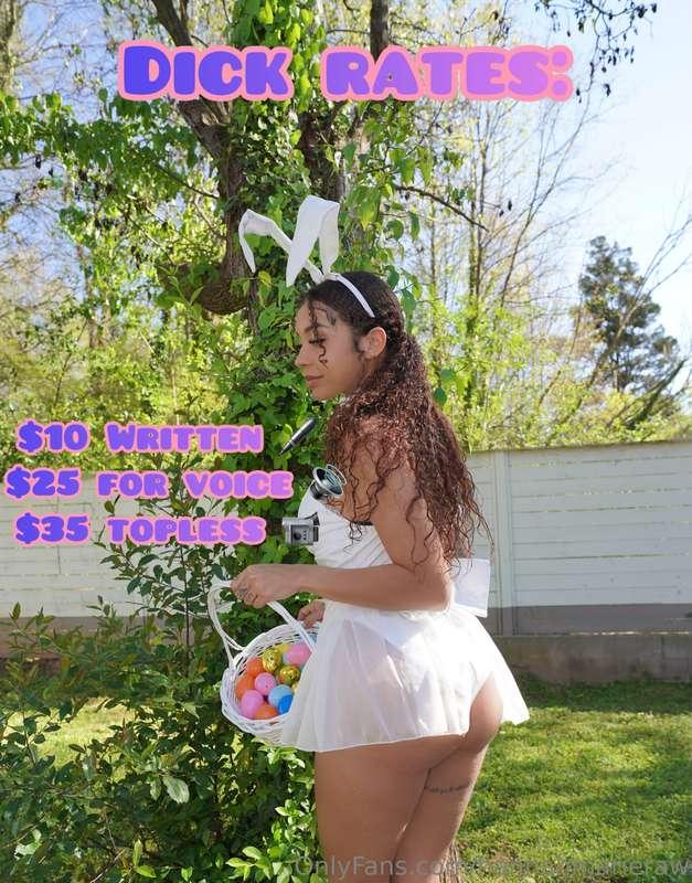 ***Let this sexy bunny rate your cock daddy***🐰🐣😈  $10 Writt..